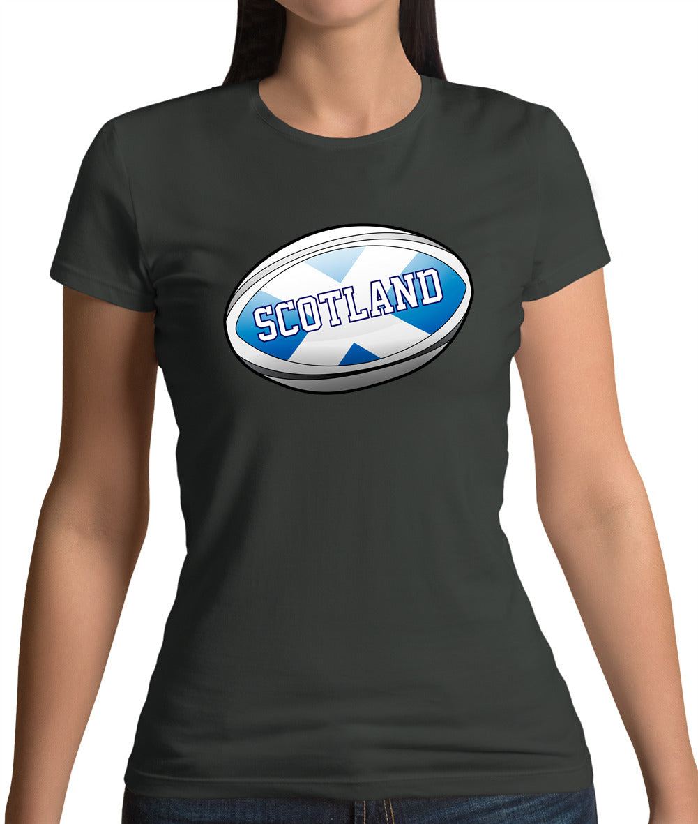 Scottish Flag Rugby Ball Womens T-Shirt Scottish Flag Rugby Ball Womens T-Shirt