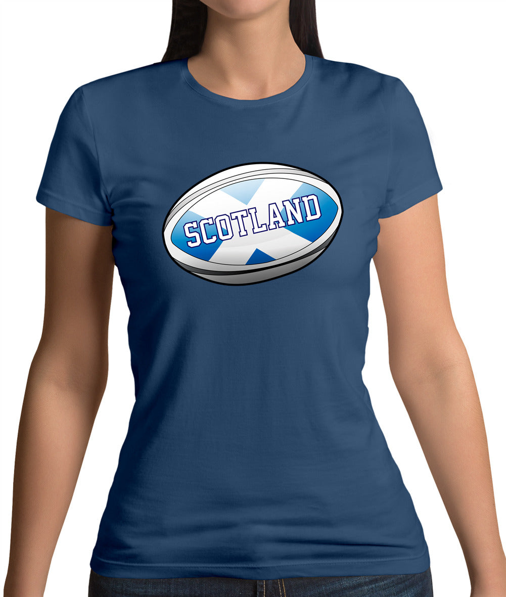 Scottish Flag Rugby Ball Womens T-Shirt Scottish Flag Rugby Ball Womens T-Shirt