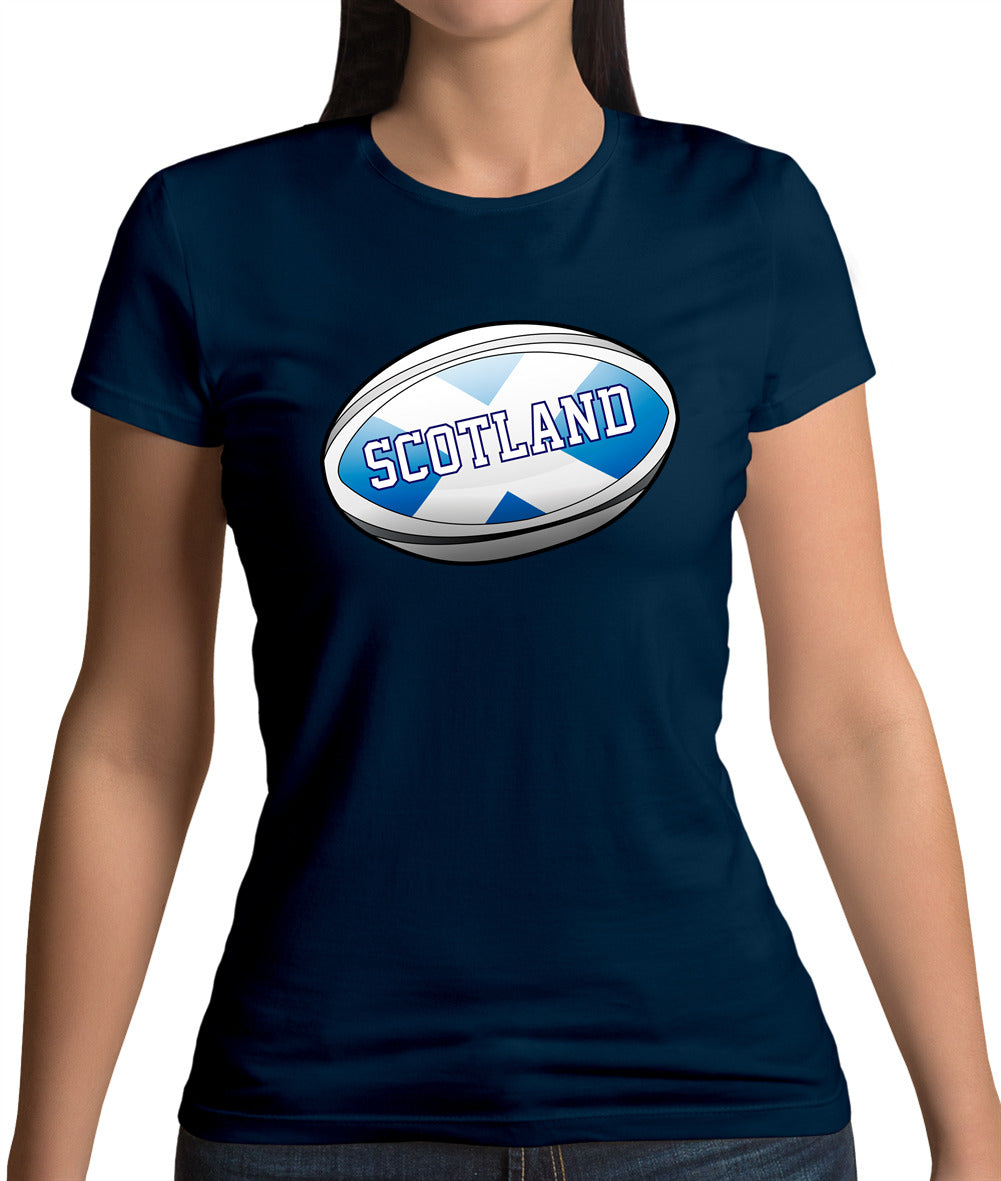 Scottish Flag Rugby Ball Womens T-Shirt Scottish Flag Rugby Ball Womens T-Shirt