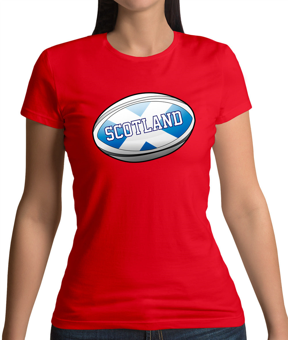 Scottish Flag Rugby Ball Womens T-Shirt Scottish Flag Rugby Ball Womens T-Shirt