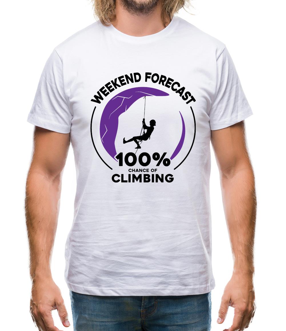 Weekend Forecast Climbing Mens T-Shirt Weekend Forecast Climbing Mens T-Shirt