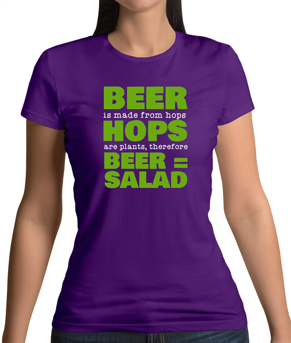 Beer = Salad Womens T-Shirt Beer = Salad Womens T-Shirt