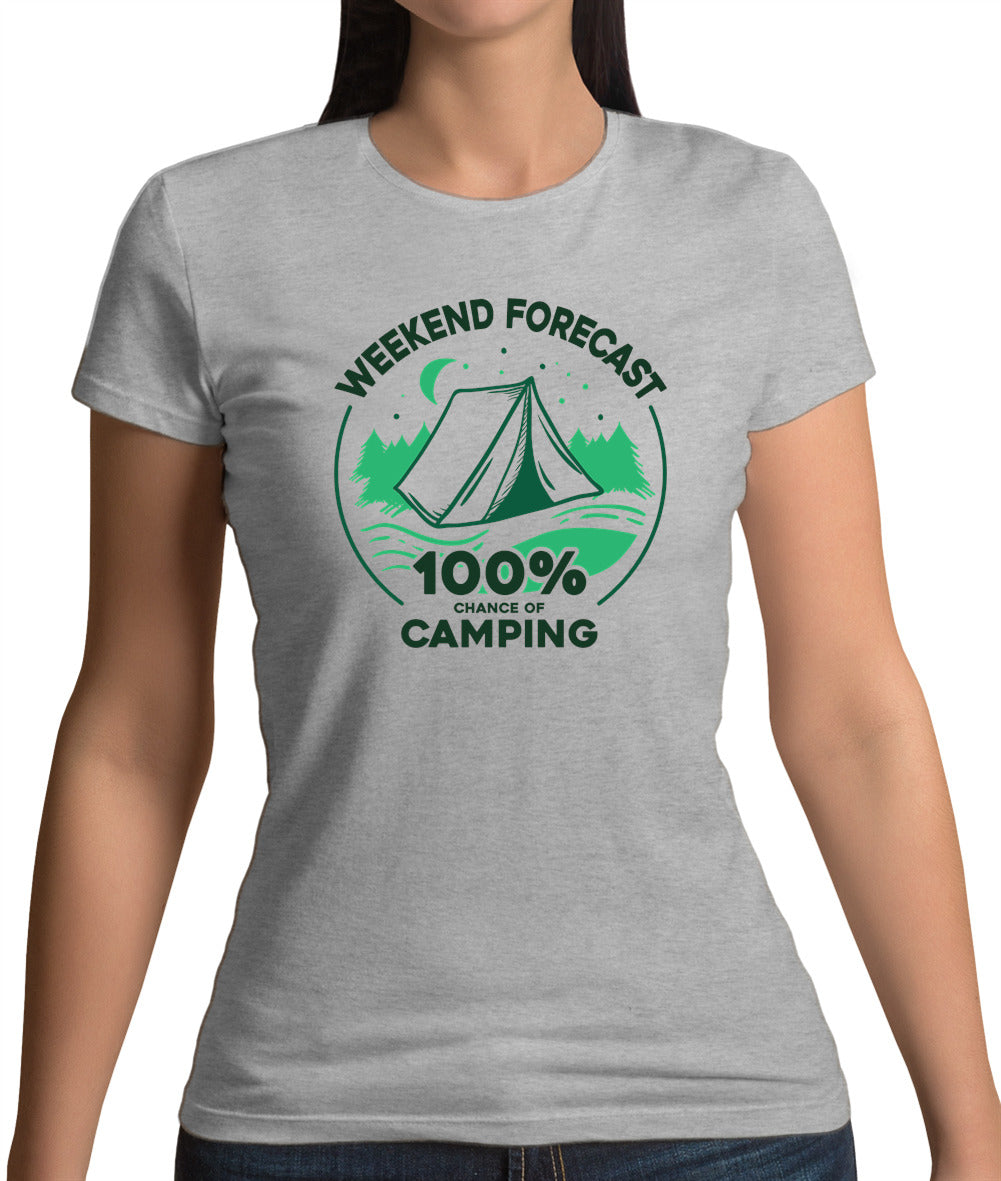 Weekend Forecast - Camping Womens T-Shirt Weekend Forecast - Camping Womens T-Shirt