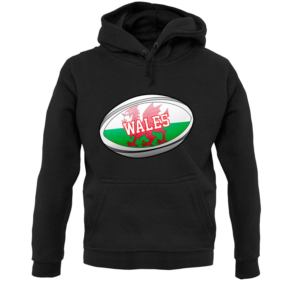 Welsh Flag Rugby Ball Unisex Hoodie Welsh Flag Rugby Ball Unisex Hoodie