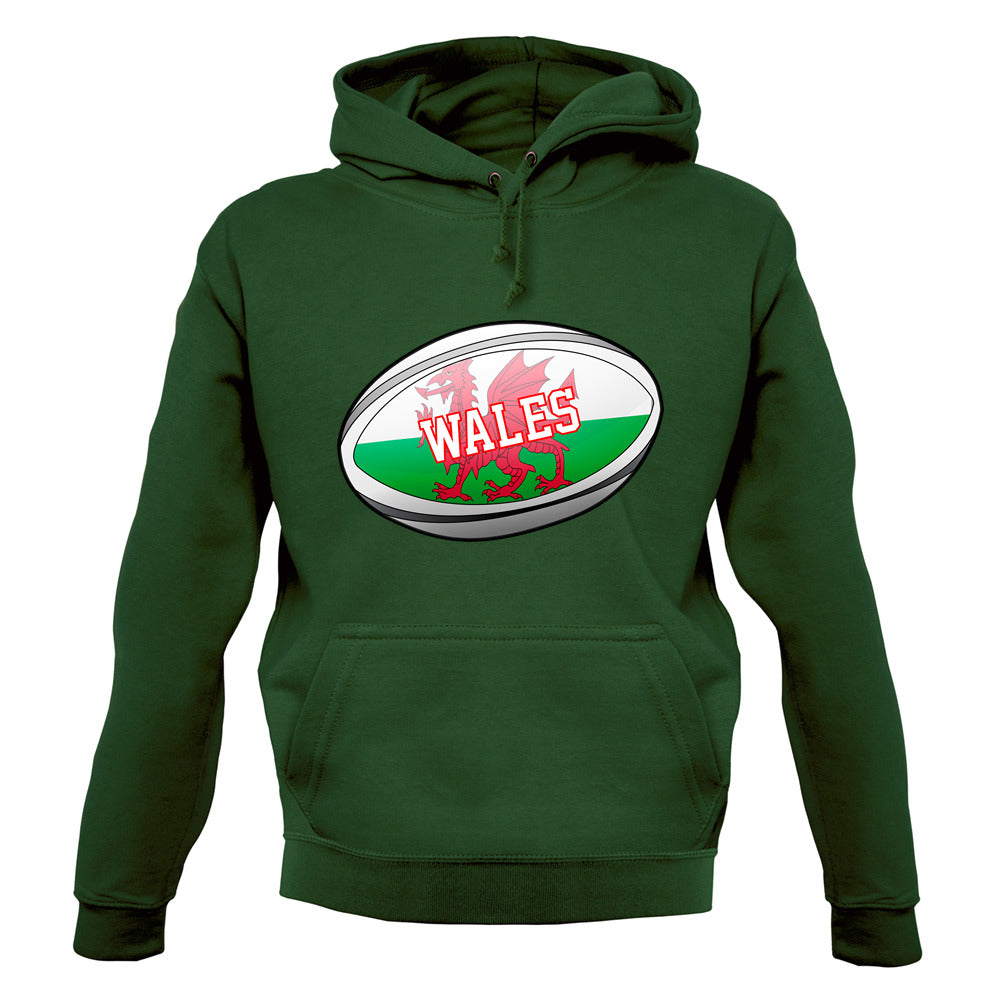 Welsh Flag Rugby Ball Unisex Hoodie Welsh Flag Rugby Ball Unisex Hoodie