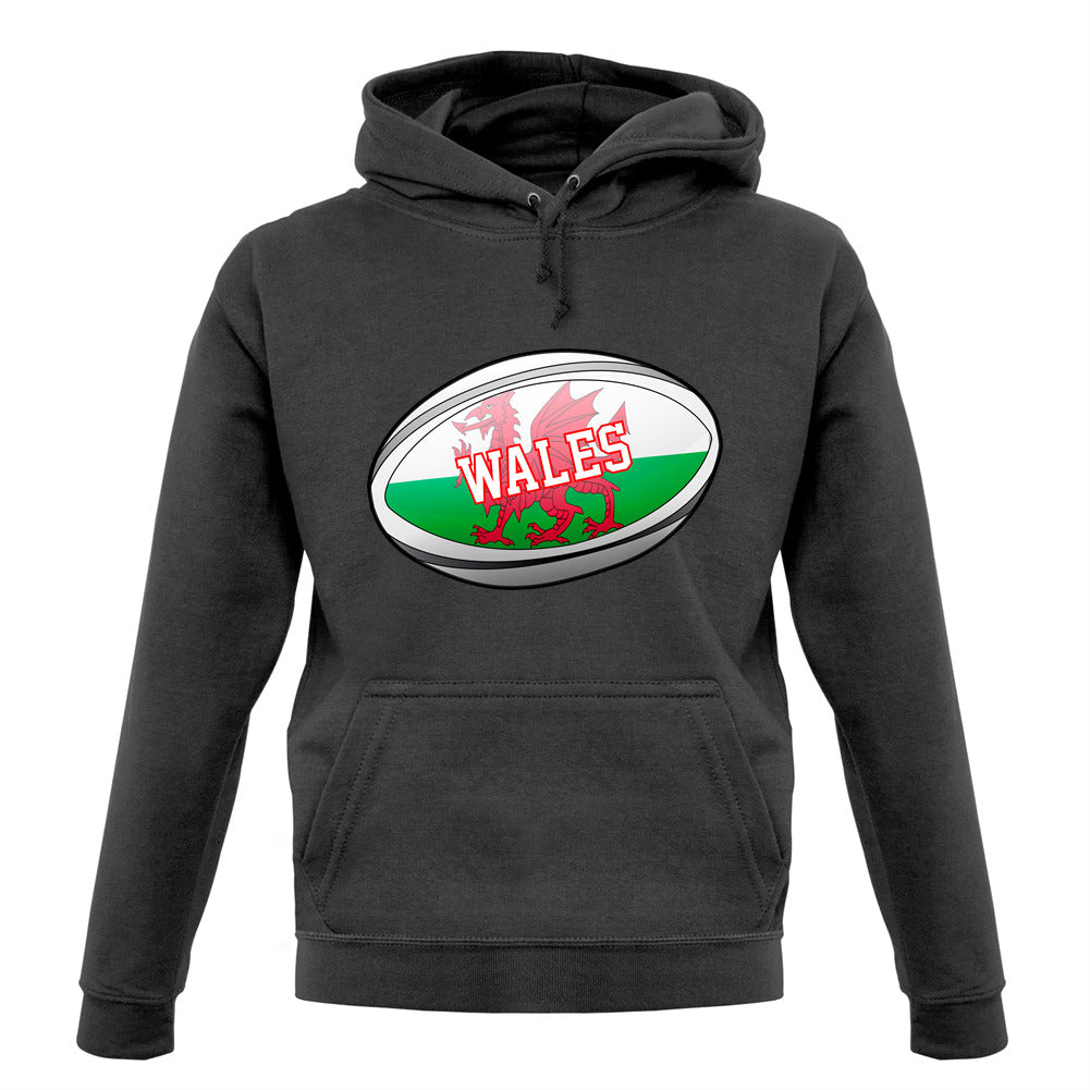 Welsh Flag Rugby Ball Unisex Hoodie Welsh Flag Rugby Ball Unisex Hoodie