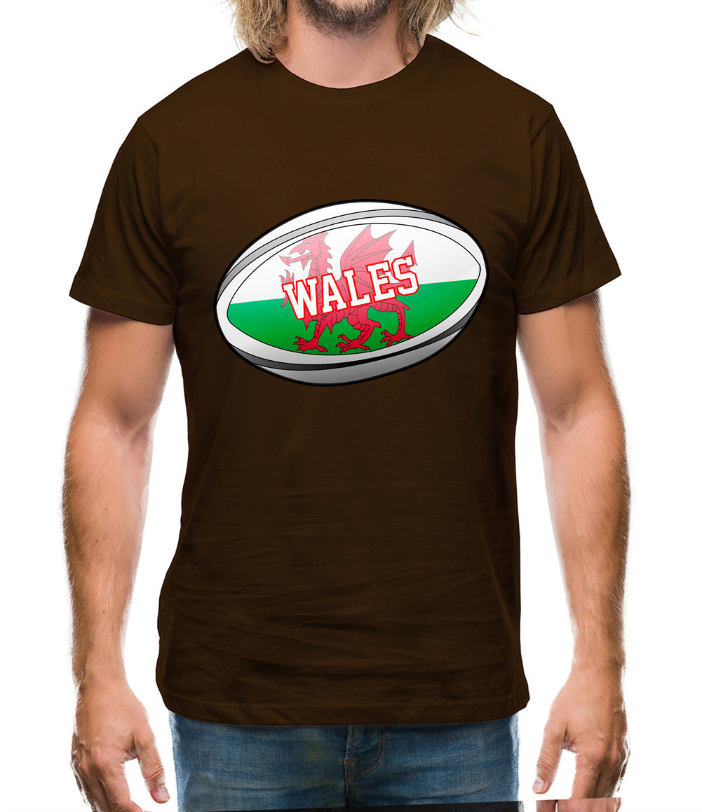 Welsh Flag Rugby Ball Mens T-Shirt Welsh Flag Rugby Ball Mens T-Shirt