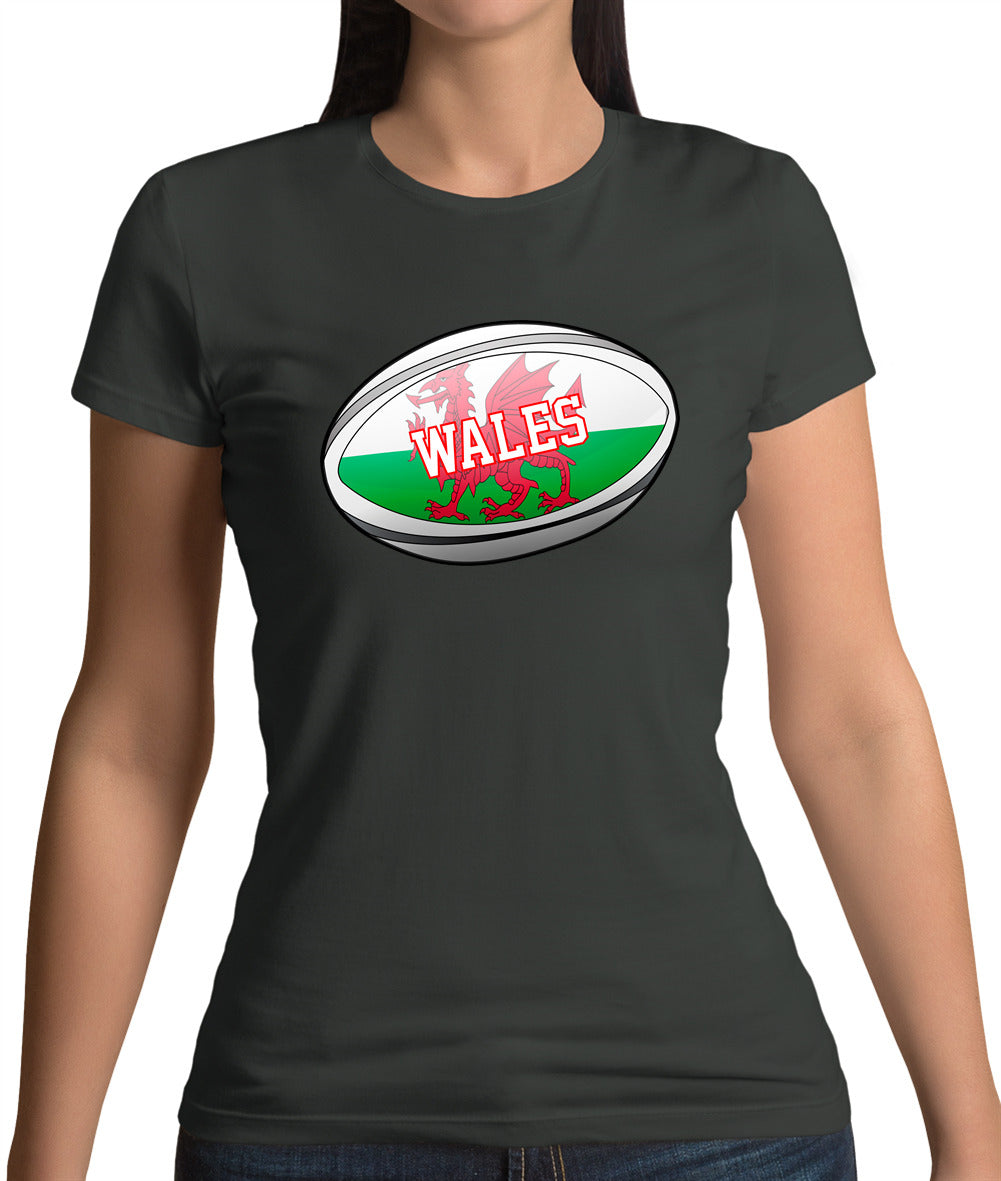 Welsh Flag Rugby Ball Womens T-Shirt Welsh Flag Rugby Ball Womens T-Shirt