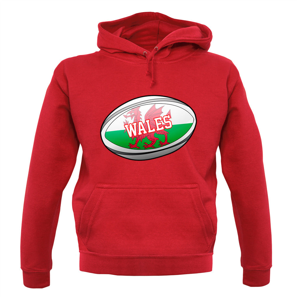 Welsh Flag Rugby Ball Unisex Hoodie Welsh Flag Rugby Ball Unisex Hoodie