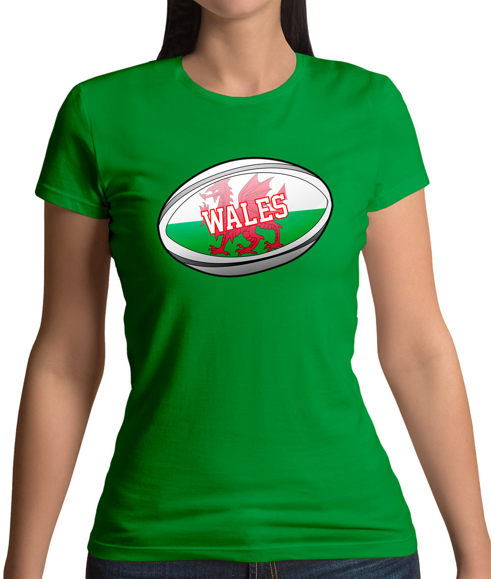 Welsh Flag Rugby Ball Womens T-Shirt Welsh Flag Rugby Ball Womens T-Shirt