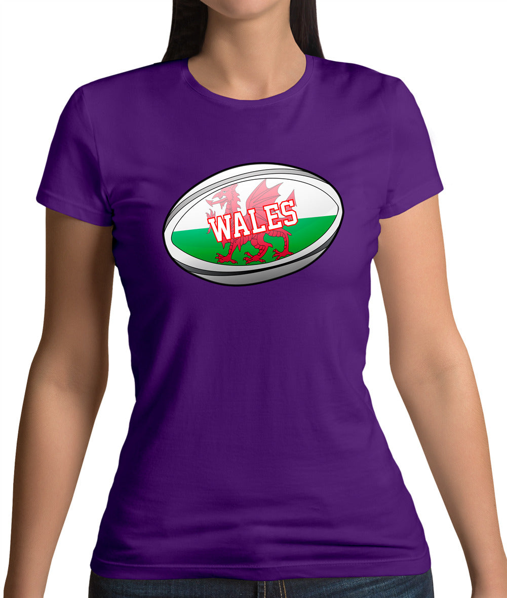 Welsh Flag Rugby Ball Womens T-Shirt Welsh Flag Rugby Ball Womens T-Shirt