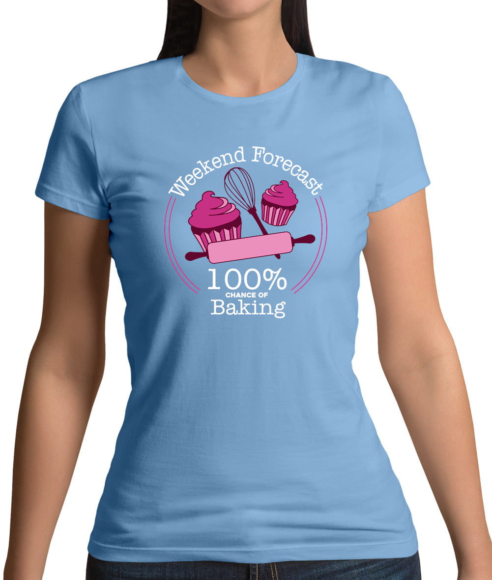 Weekend Forecast - Baking Womens T-Shirt Weekend Forecast - Baking Womens T-Shirt