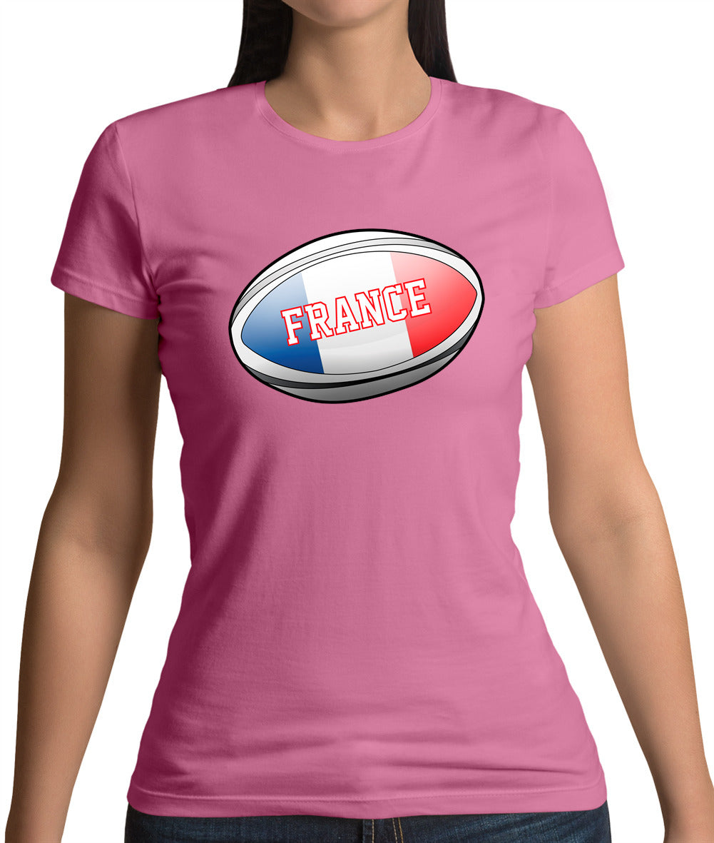 French Flag Rugby Ball Womens T-Shirt French Flag Rugby Ball Womens T-Shirt