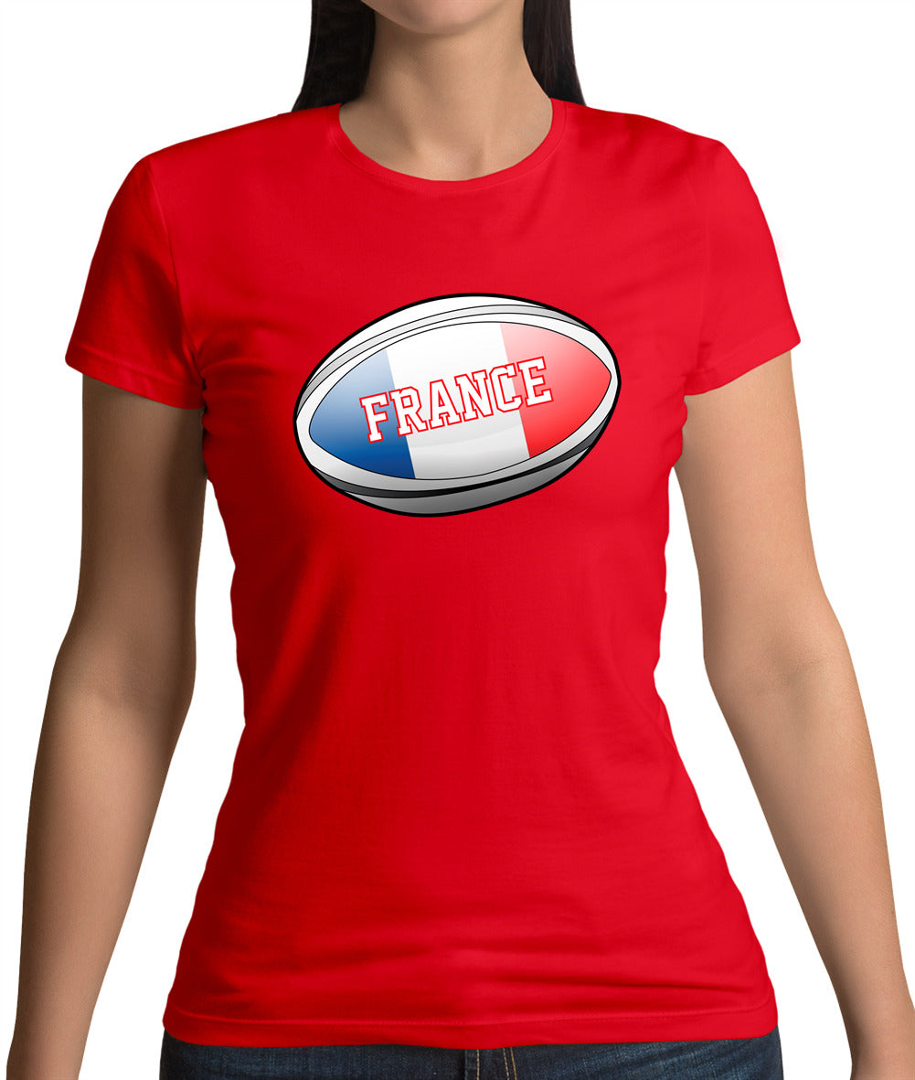 French Flag Rugby Ball Womens T-Shirt French Flag Rugby Ball Womens T-Shirt