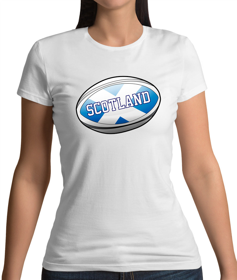 Scottish Flag Rugby Ball Womens T-Shirt Scottish Flag Rugby Ball Womens T-Shirt