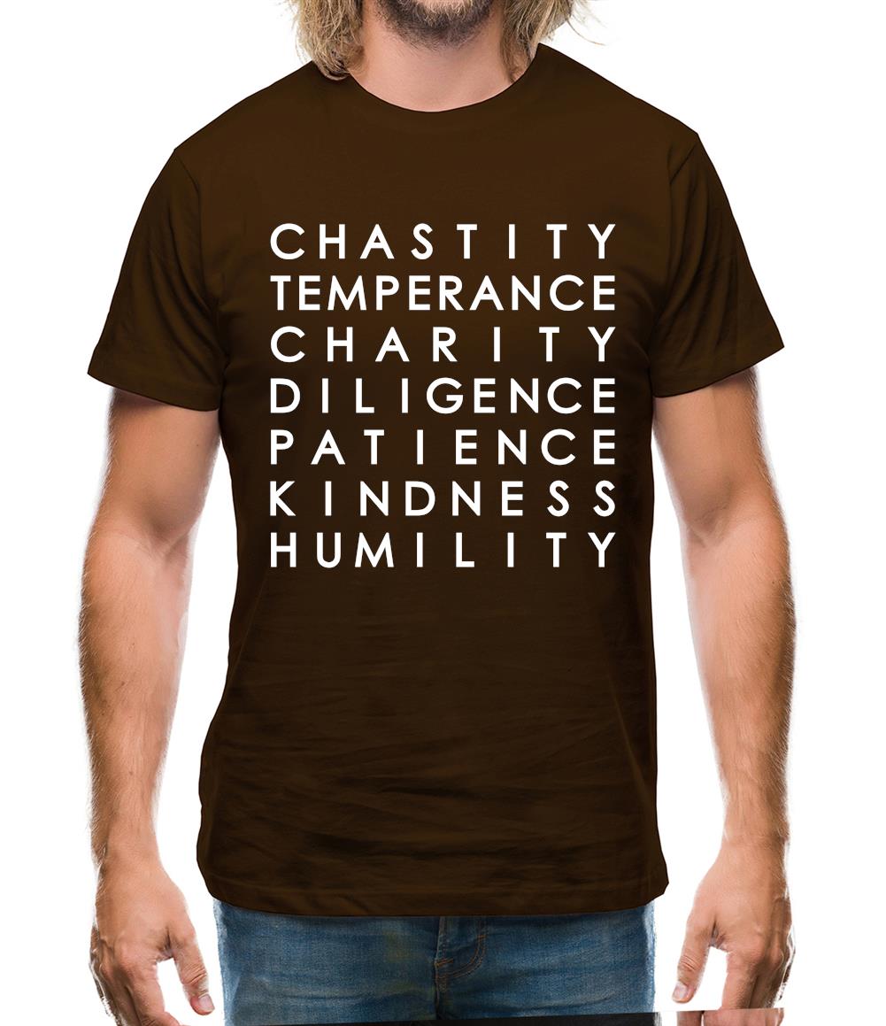 7 Catholic Virtues Mens T-Shirt 7 Catholic Virtues Mens T-Shirt