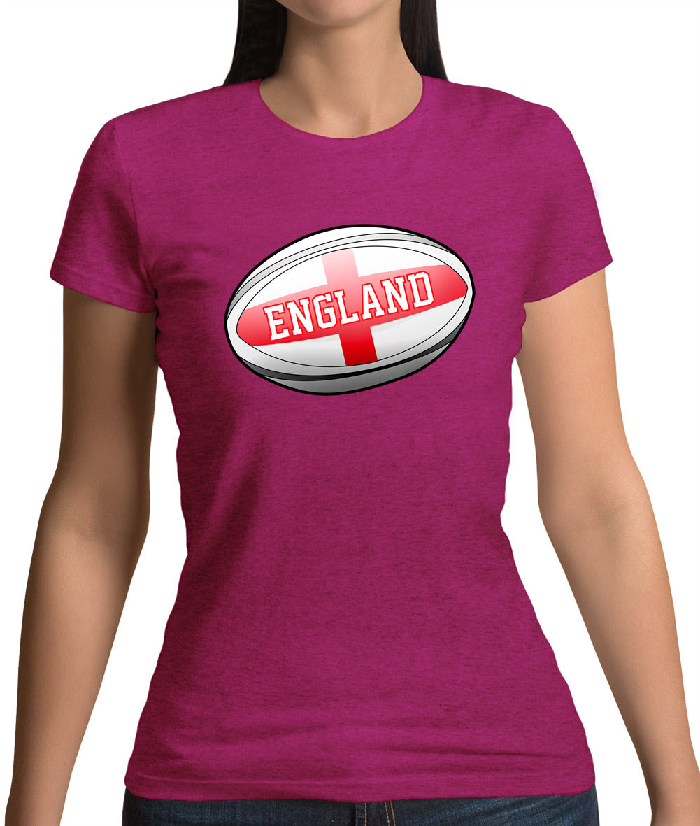 England Flag Rugby Ball Womens T-Shirt England Flag Rugby Ball Womens T-Shirt