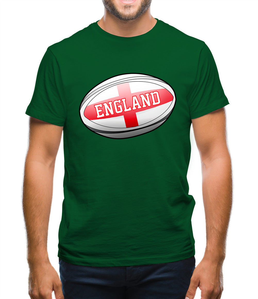 England Flag Rugby Ball Mens T-Shirt England Flag Rugby Ball Mens T-Shirt