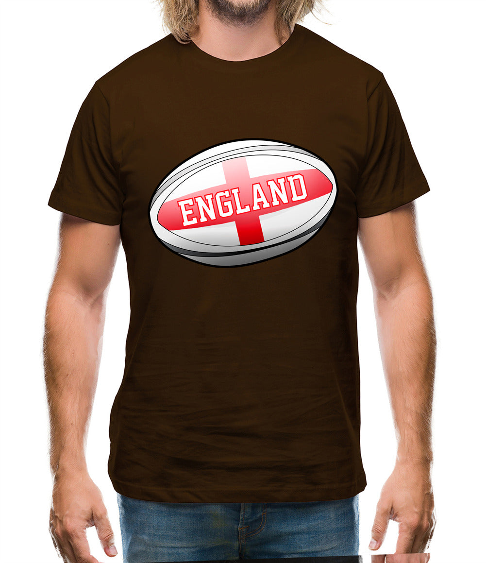 England Flag Rugby Ball Mens T-Shirt England Flag Rugby Ball Mens T-Shirt