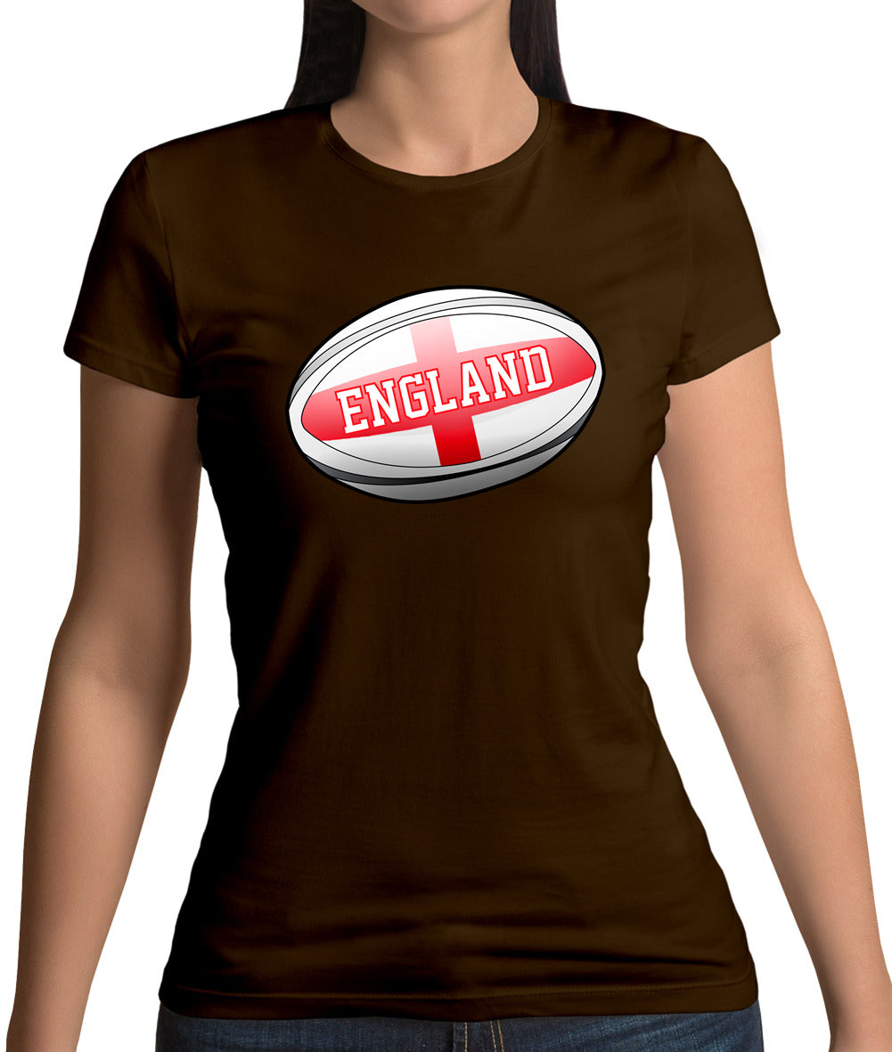 England Flag Rugby Ball Womens T-Shirt England Flag Rugby Ball Womens T-Shirt