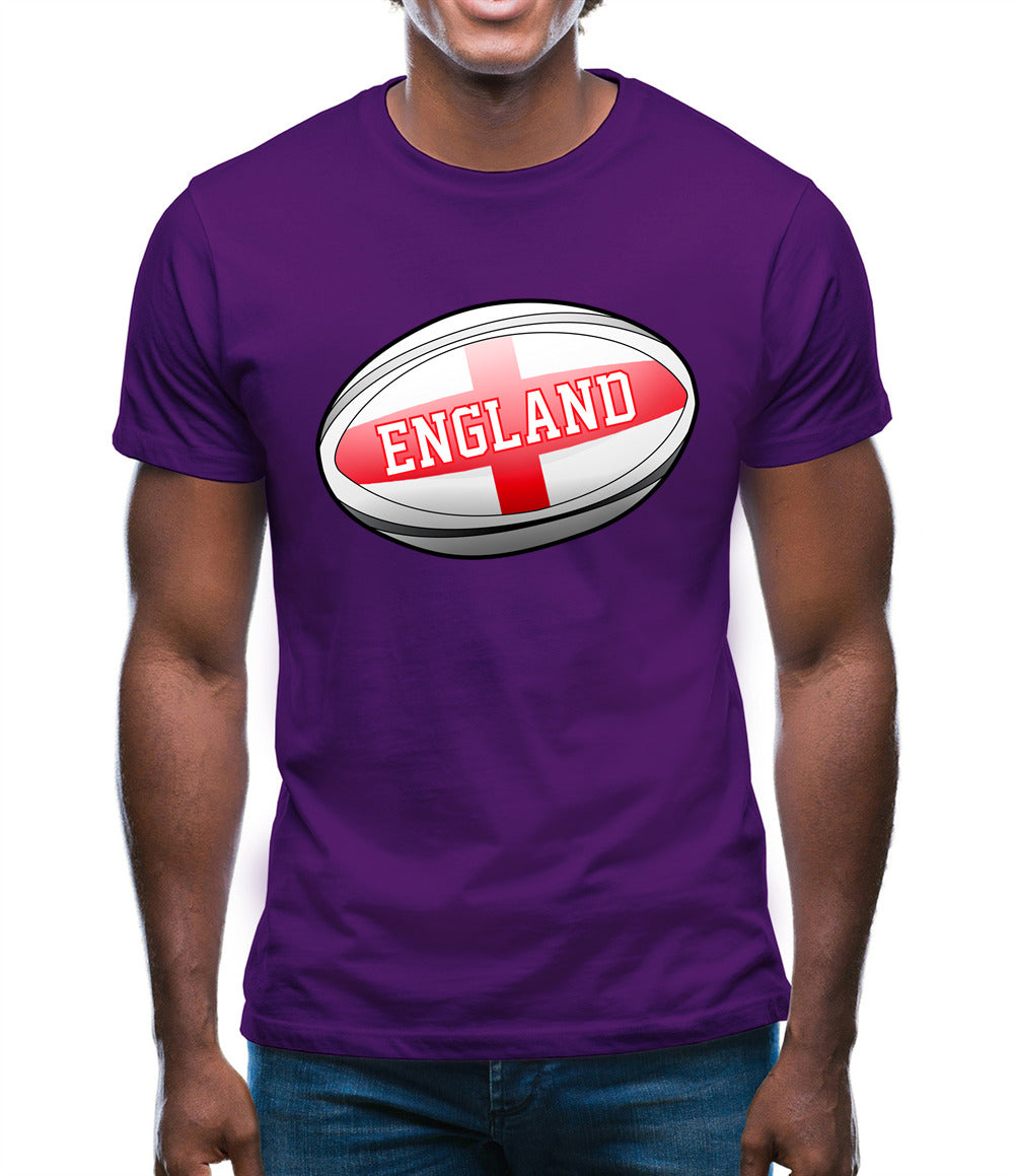 England Flag Rugby Ball Mens T-Shirt England Flag Rugby Ball Mens T-Shirt