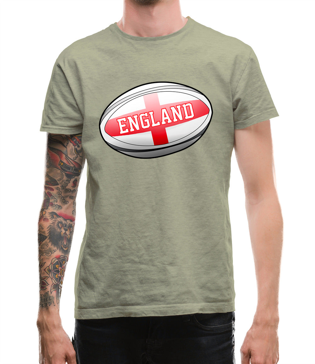 England Flag Rugby Ball Mens T-Shirt England Flag Rugby Ball Mens T-Shirt