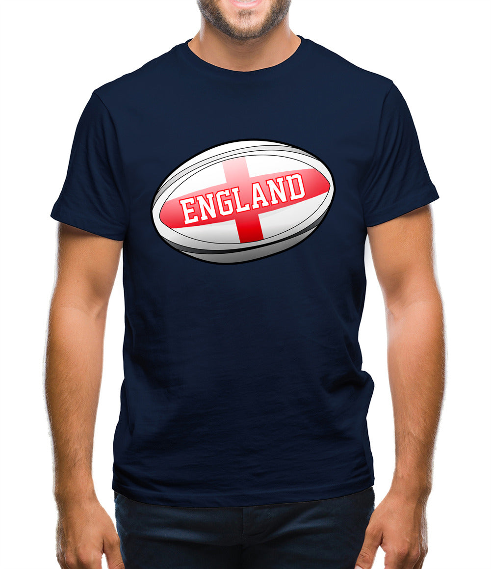 England Flag Rugby Ball Mens T-Shirt England Flag Rugby Ball Mens T-Shirt