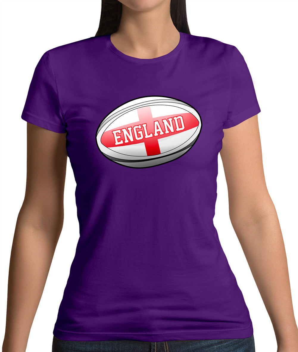 England Flag Rugby Ball Womens T-Shirt England Flag Rugby Ball Womens T-Shirt