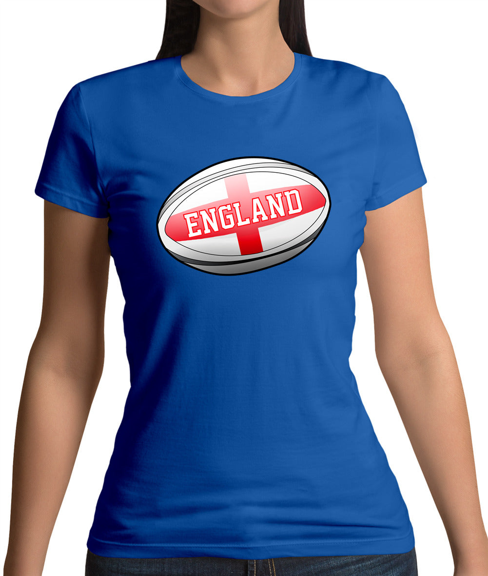 England Flag Rugby Ball Womens T-Shirt England Flag Rugby Ball Womens T-Shirt