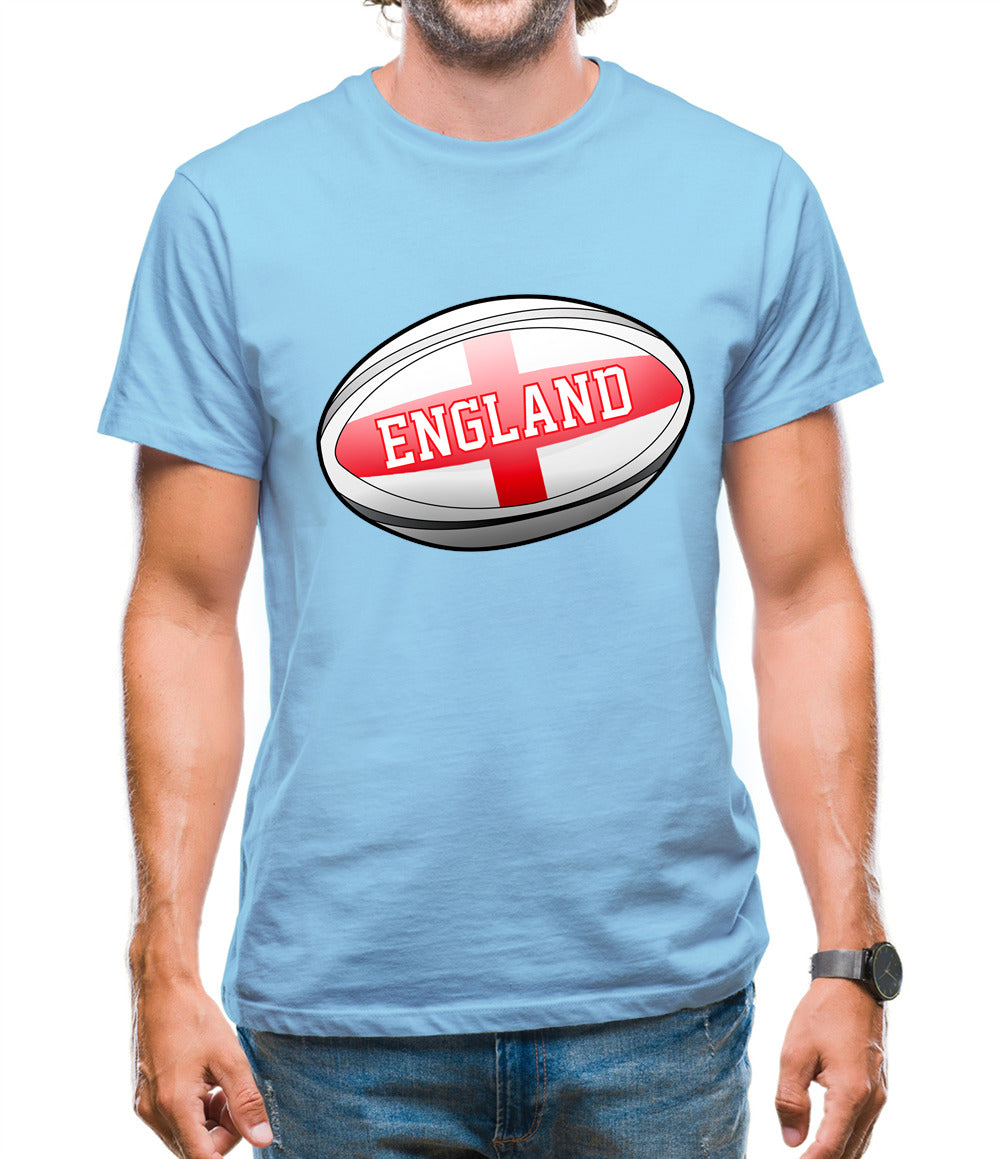 England Flag Rugby Ball Mens T-Shirt England Flag Rugby Ball Mens T-Shirt