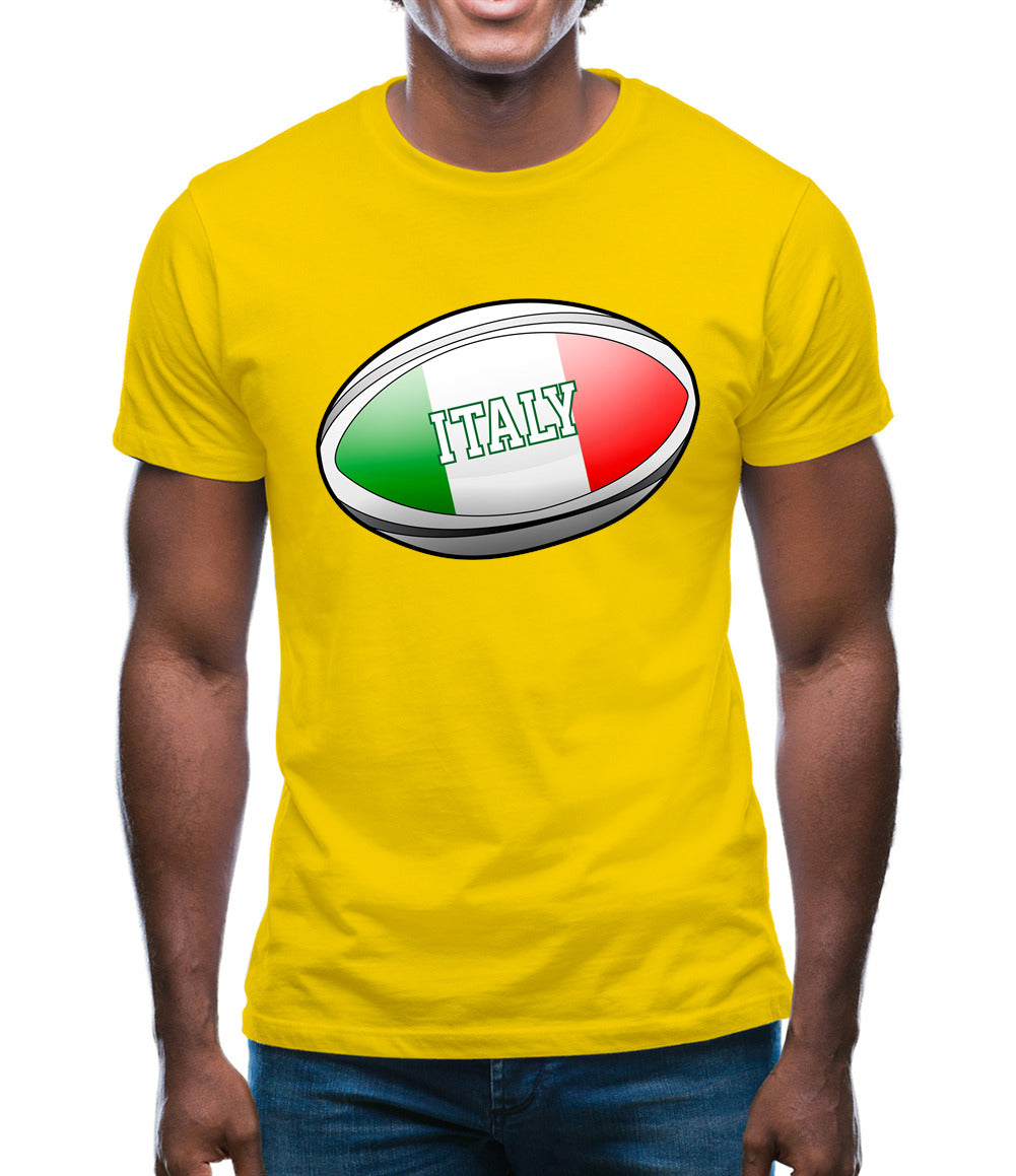 Italian Flag Rugby Ball Mens T-Shirt Italian Flag Rugby Ball Mens T-Shirt