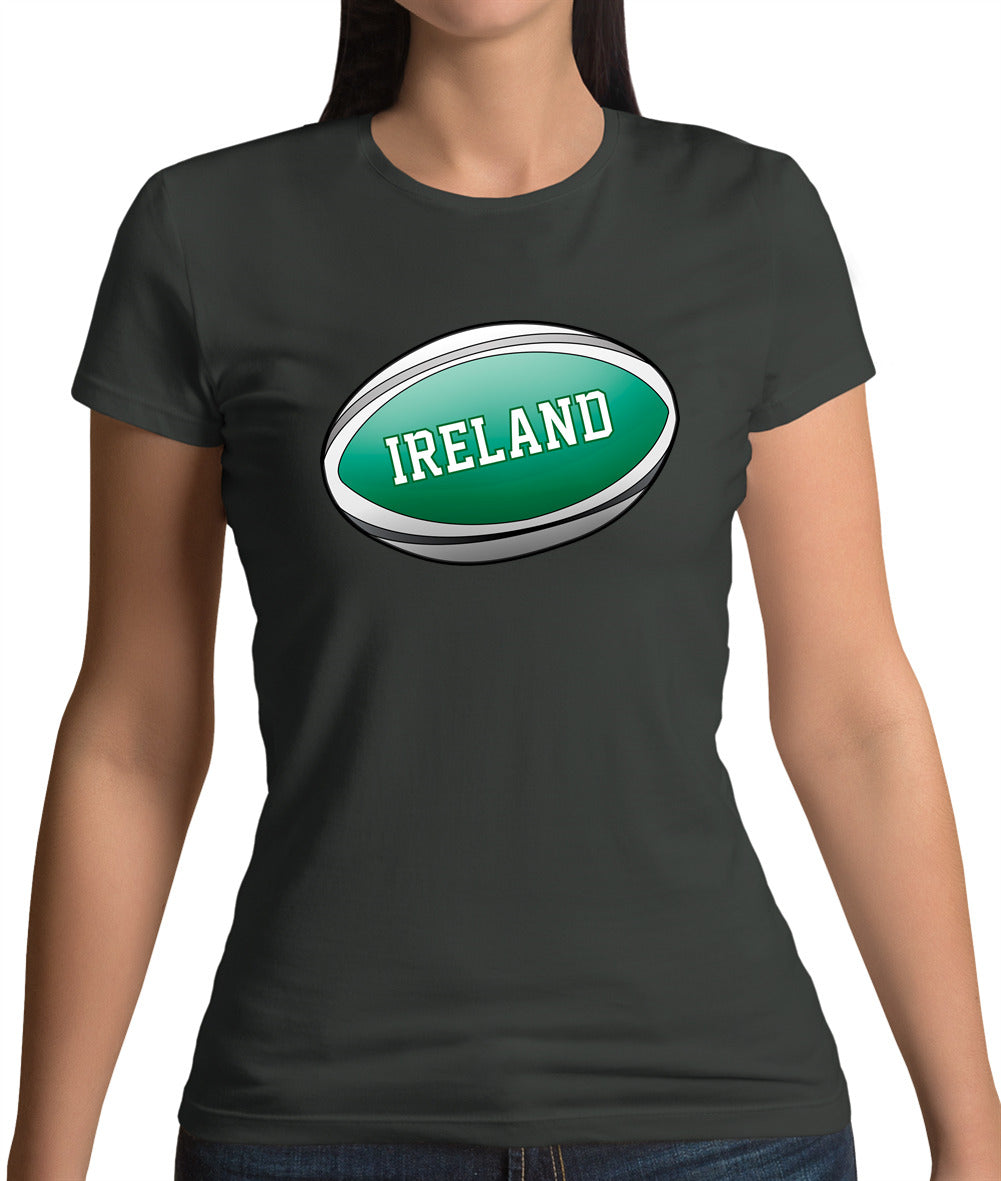 Irish Flag Rugby Ball Womens T-Shirt Irish Flag Rugby Ball Womens T-Shirt