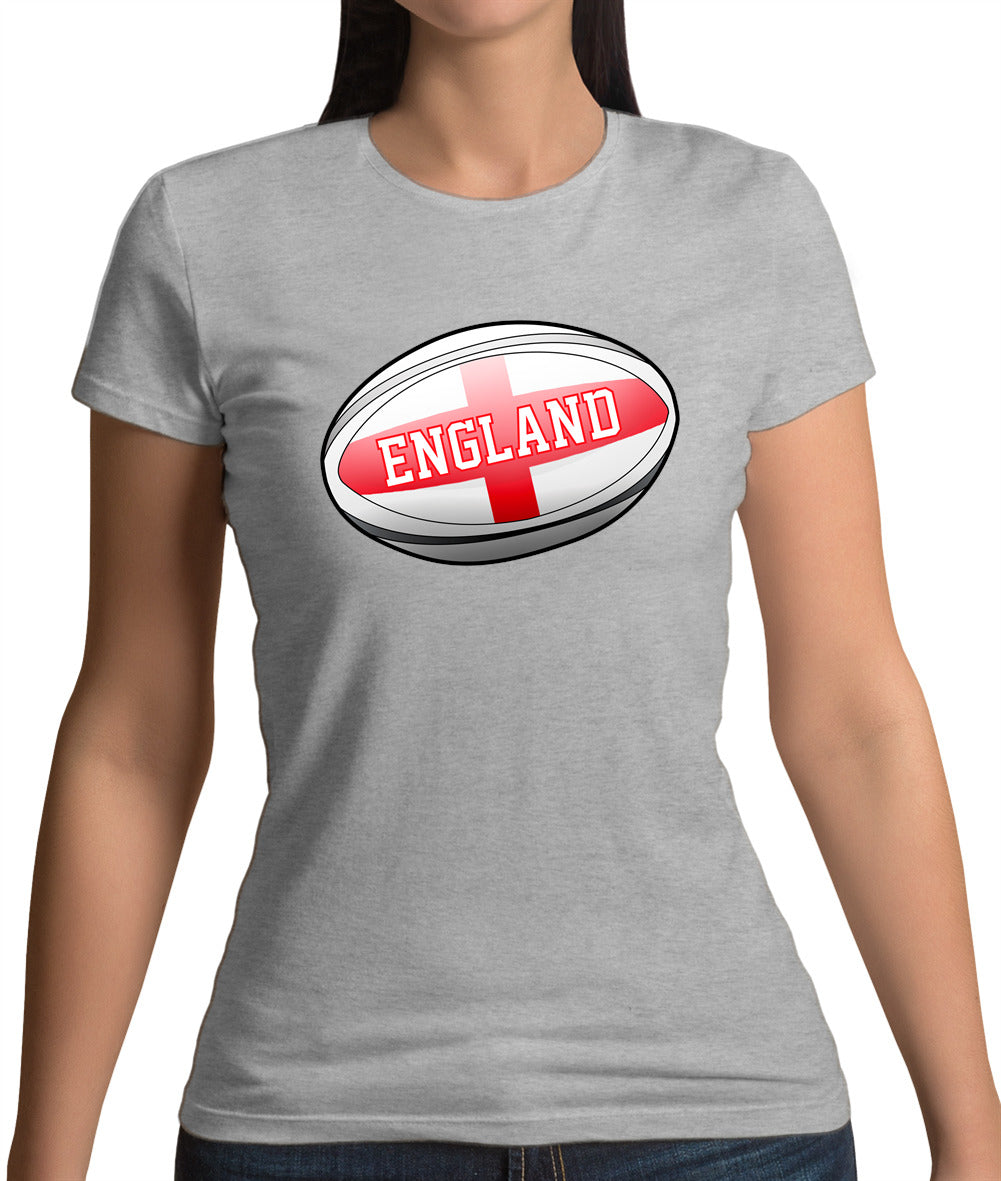 England Flag Rugby Ball Womens T-Shirt England Flag Rugby Ball Womens T-Shirt