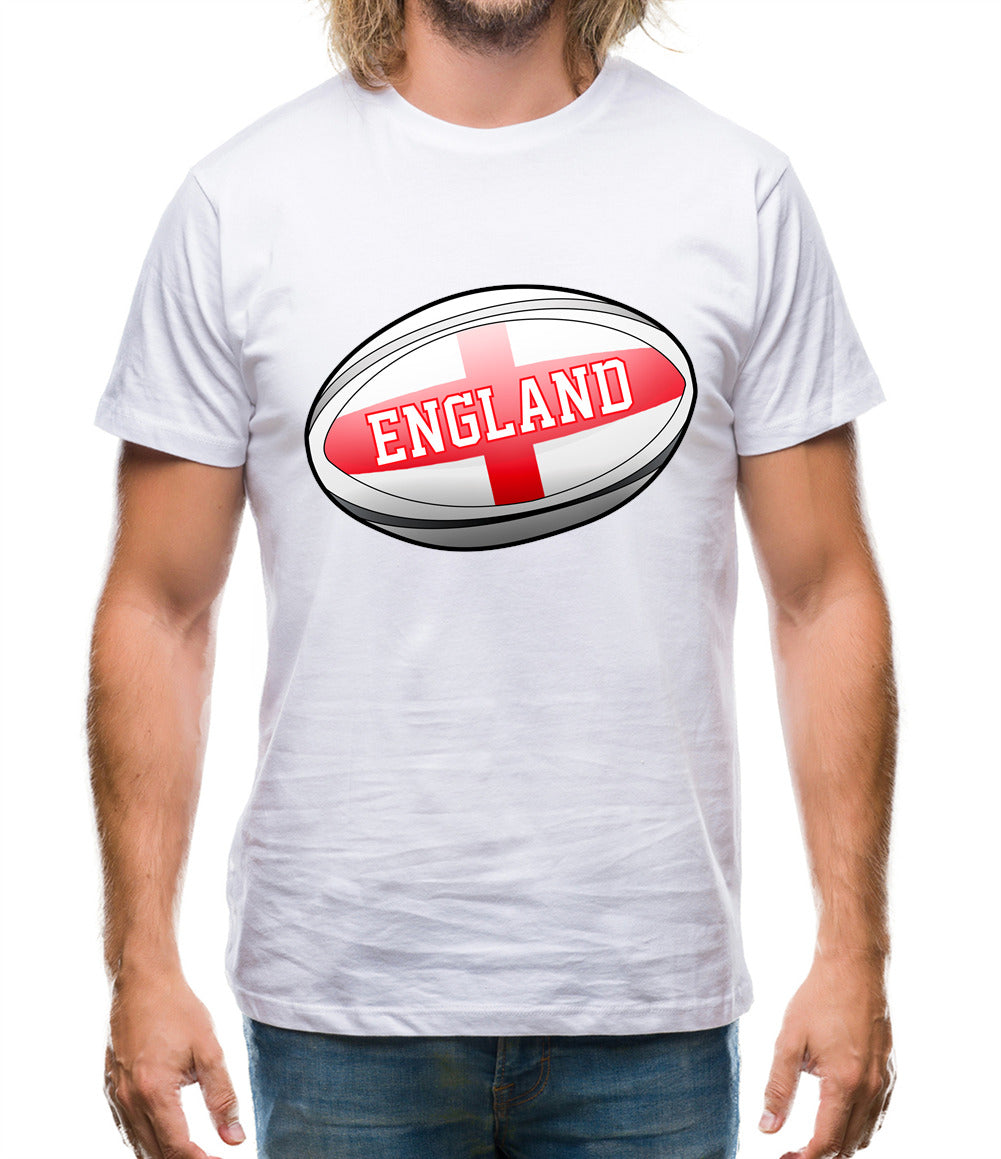 England Flag Rugby Ball Mens T-Shirt England Flag Rugby Ball Mens T-Shirt