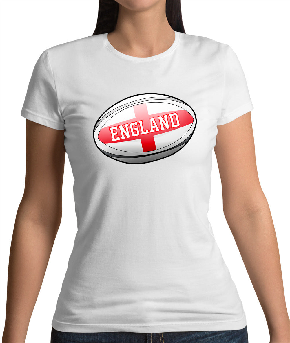 England Flag Rugby Ball Womens T-Shirt England Flag Rugby Ball Womens T-Shirt