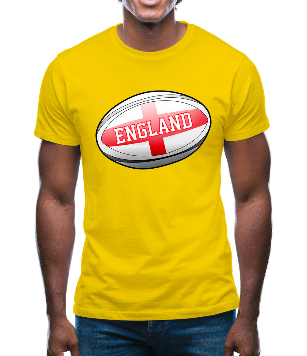 England Flag Rugby Ball Mens T-Shirt England Flag Rugby Ball Mens T-Shirt