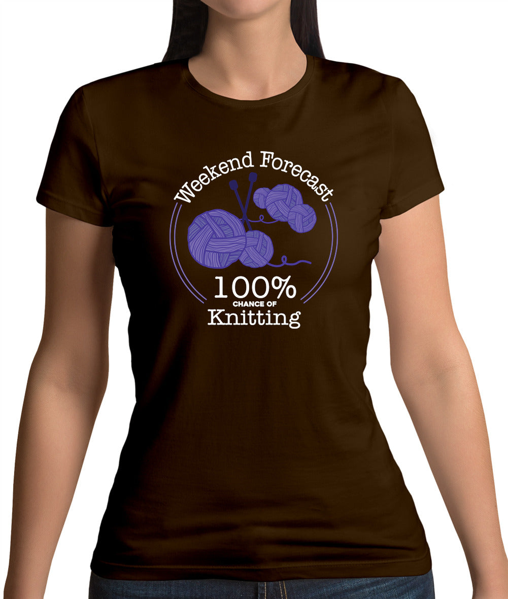 Weekend Forecast - Knitting Womens T-Shirt Weekend Forecast - Knitting Womens T-Shirt