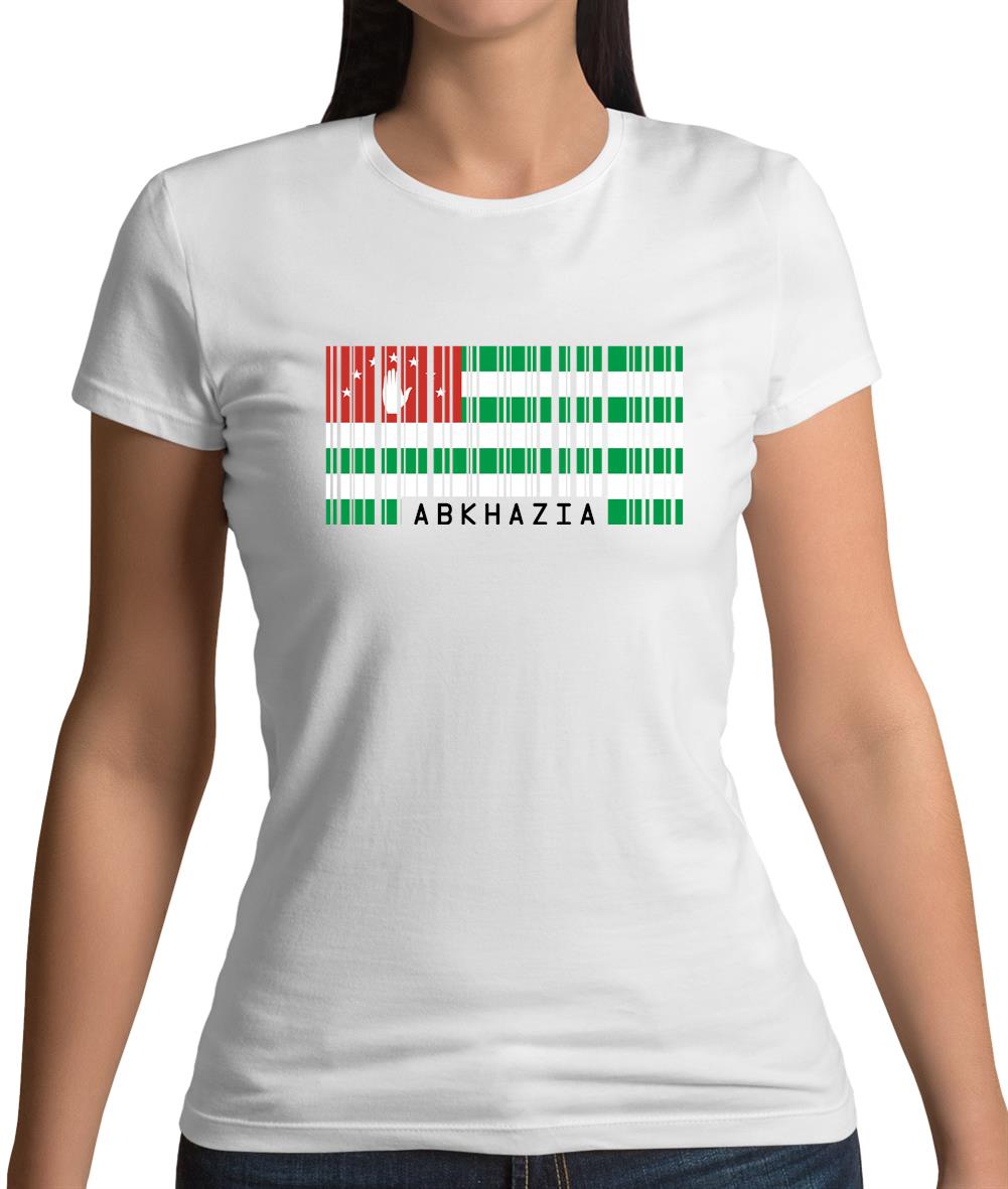 Abkhazia Barcode Style Flag Womens T-Shirt Abkhazia Barcode Style Flag Womens T-Shirt