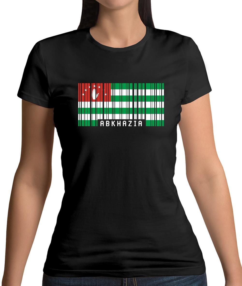Abkhazia Barcode Style Flag Womens T-Shirt Abkhazia Barcode Style Flag Womens T-Shirt