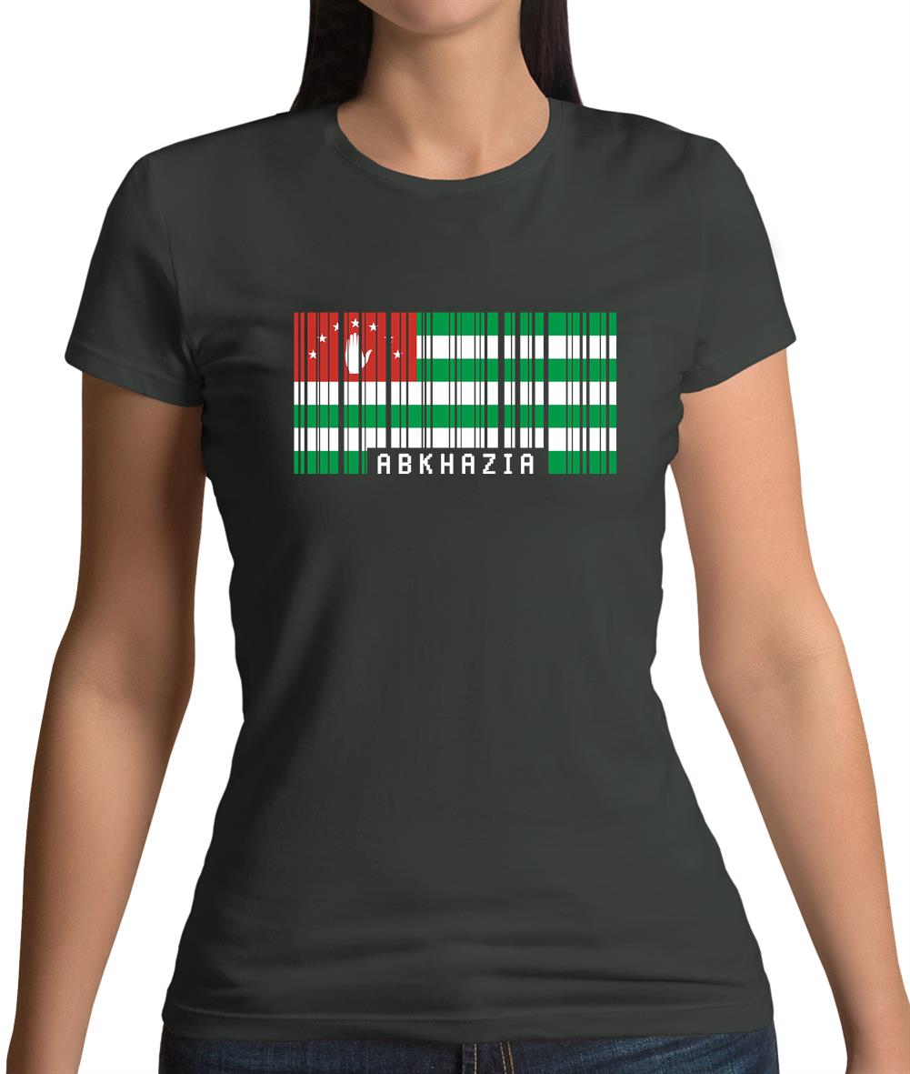 Abkhazia Barcode Style Flag Womens T-Shirt Abkhazia Barcode Style Flag Womens T-Shirt