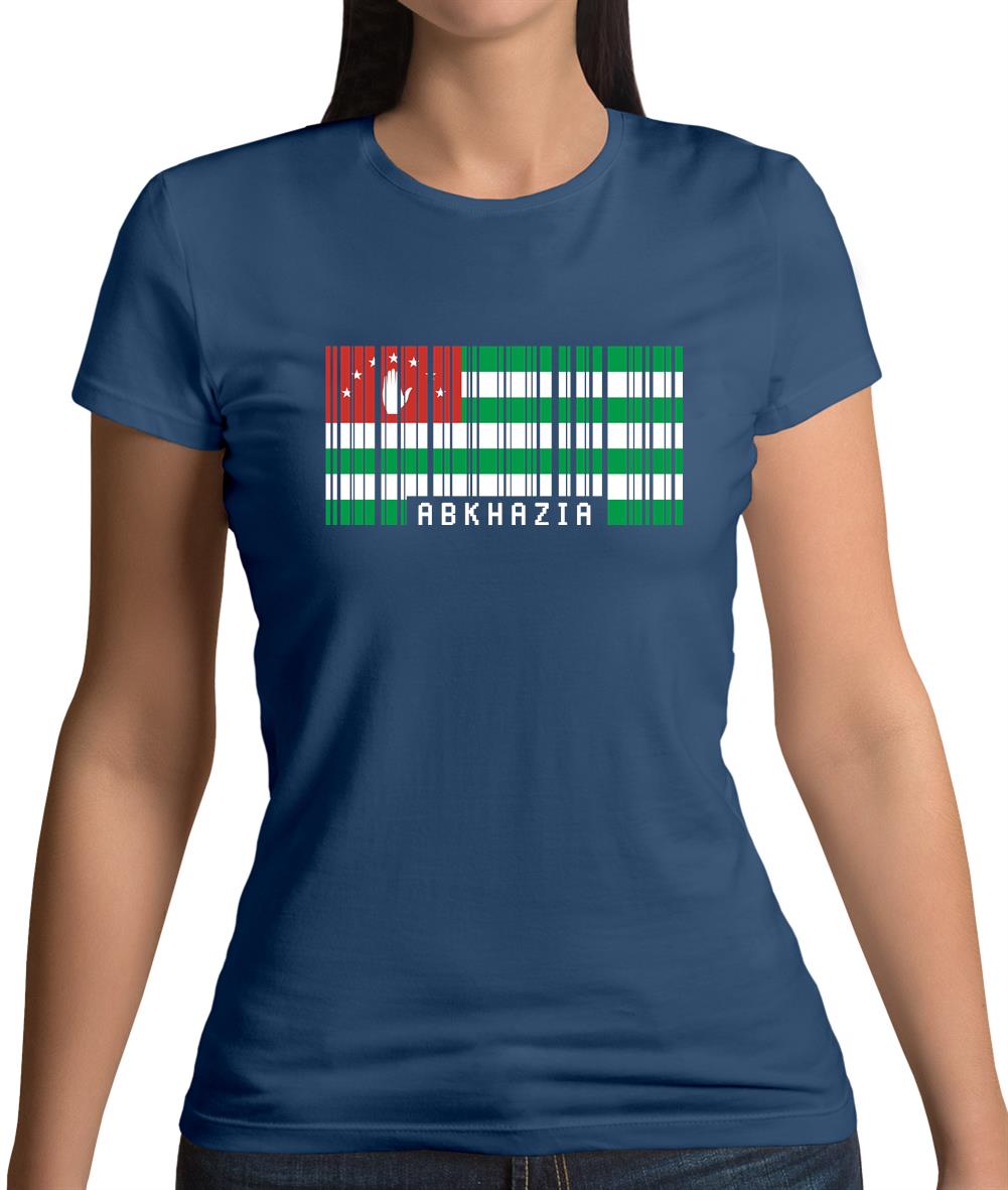 Abkhazia Barcode Style Flag Womens T-Shirt Abkhazia Barcode Style Flag Womens T-Shirt