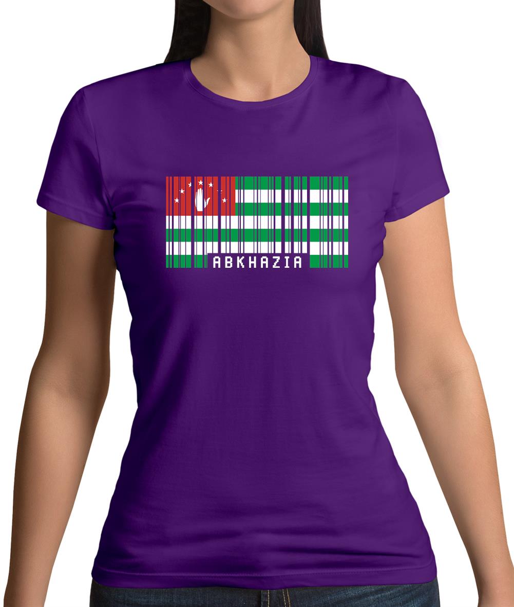 Abkhazia Barcode Style Flag Womens T-Shirt Abkhazia Barcode Style Flag Womens T-Shirt