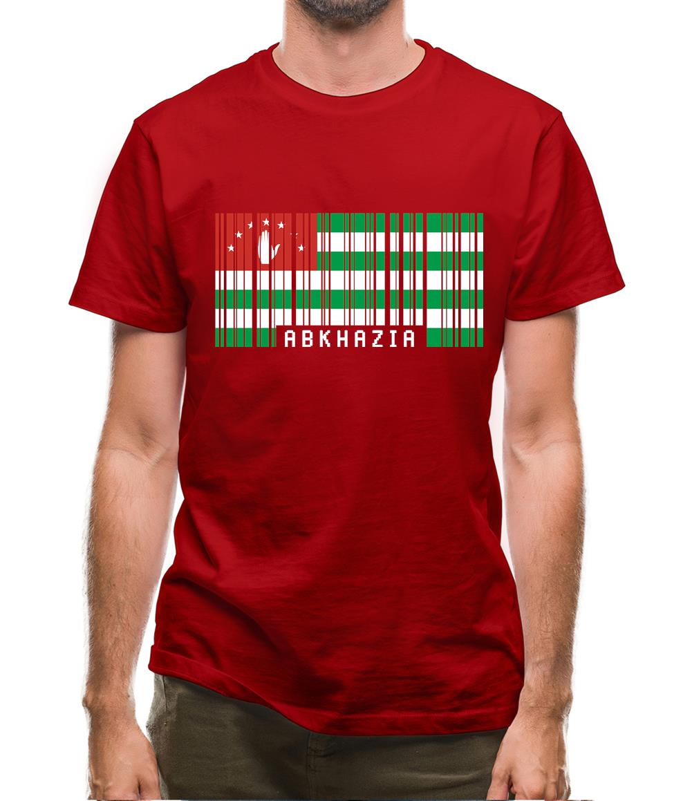 Abkhazia Barcode Style Flag Mens T-Shirt Abkhazia Barcode Style Flag Mens T-Shirt