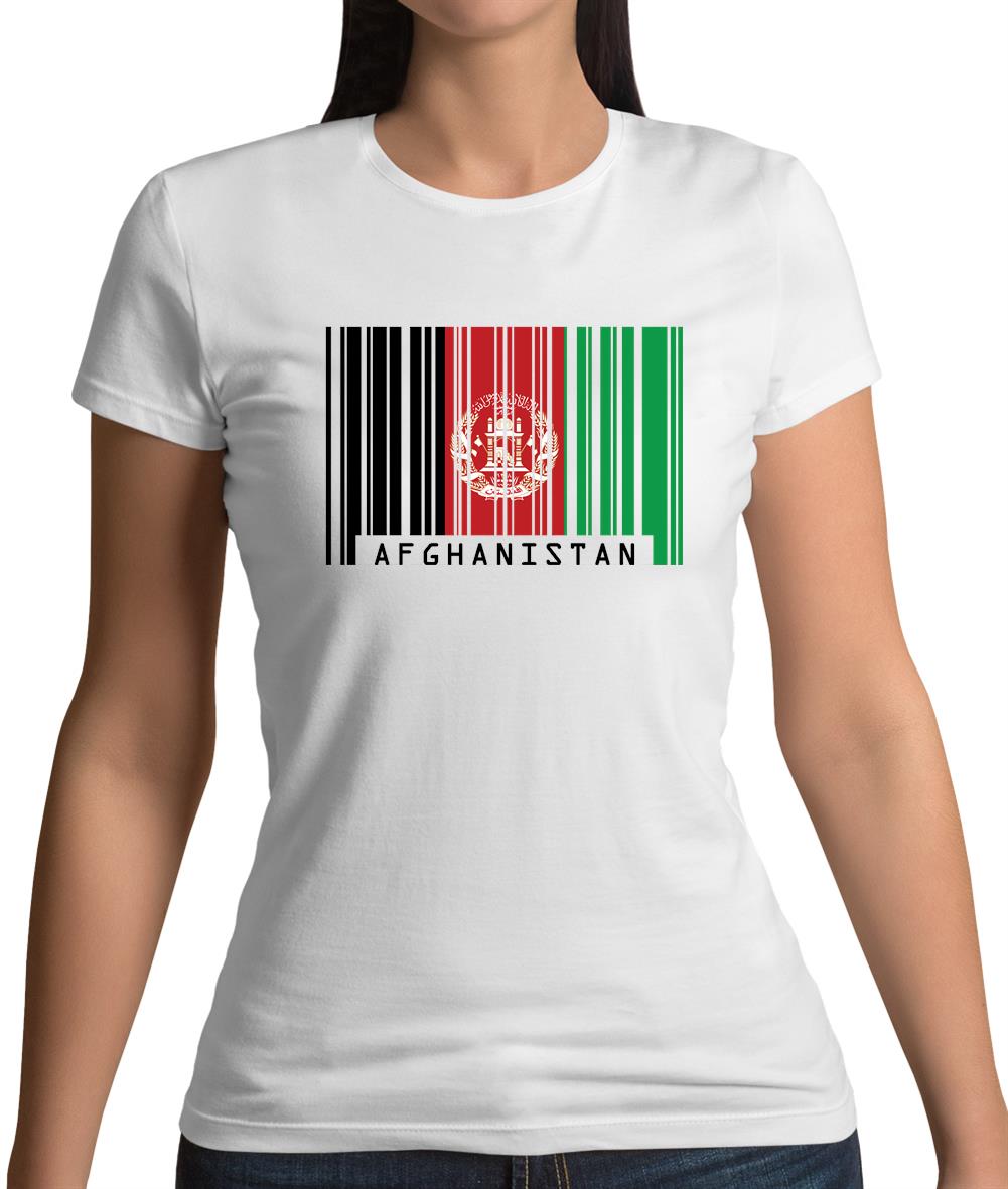 Afghanistan Barcode Style Flag Womens T-Shirt Afghanistan Barcode Style Flag Womens T-Shirt