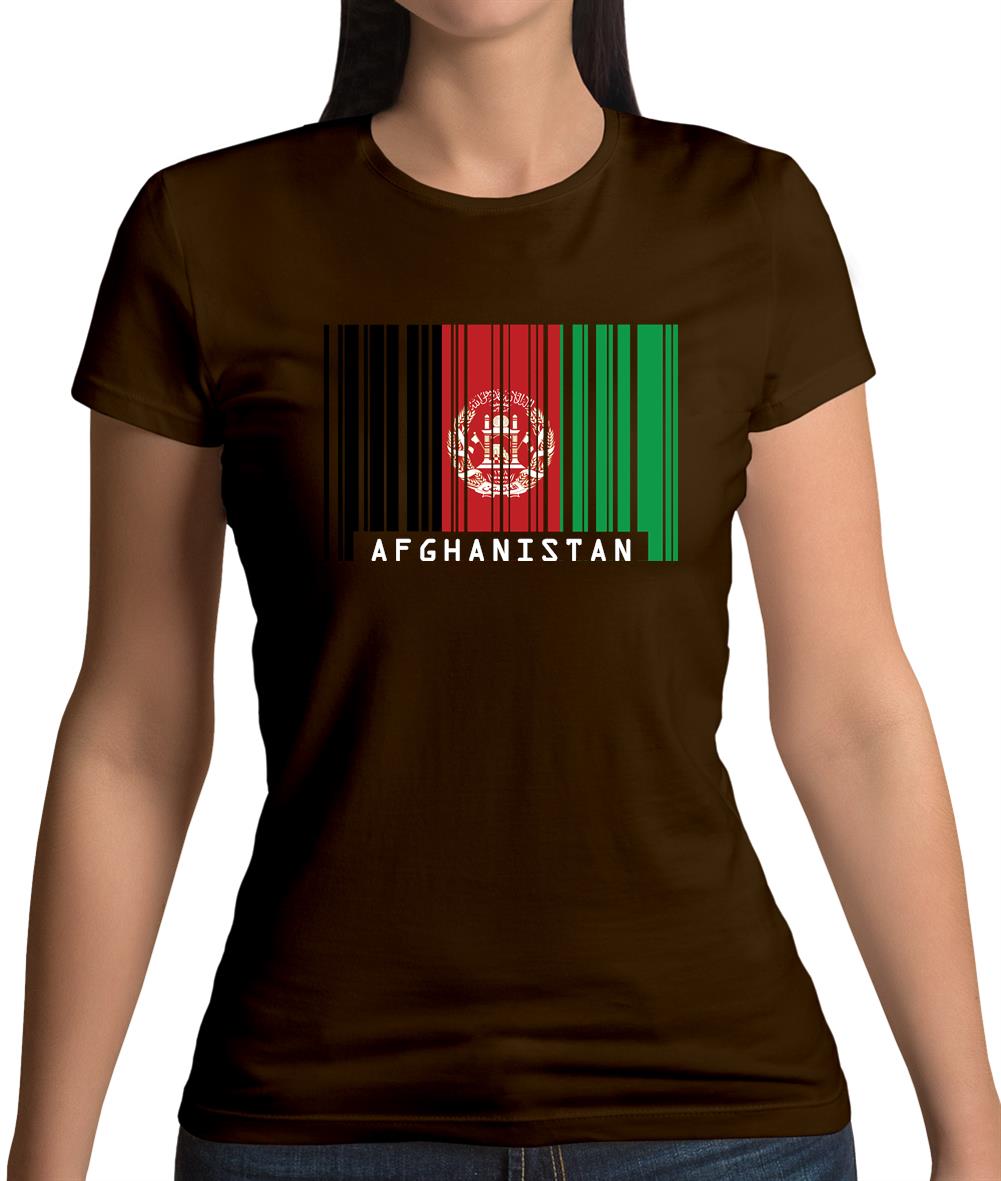 Afghanistan Barcode Style Flag Womens T-Shirt Afghanistan Barcode Style Flag Womens T-Shirt
