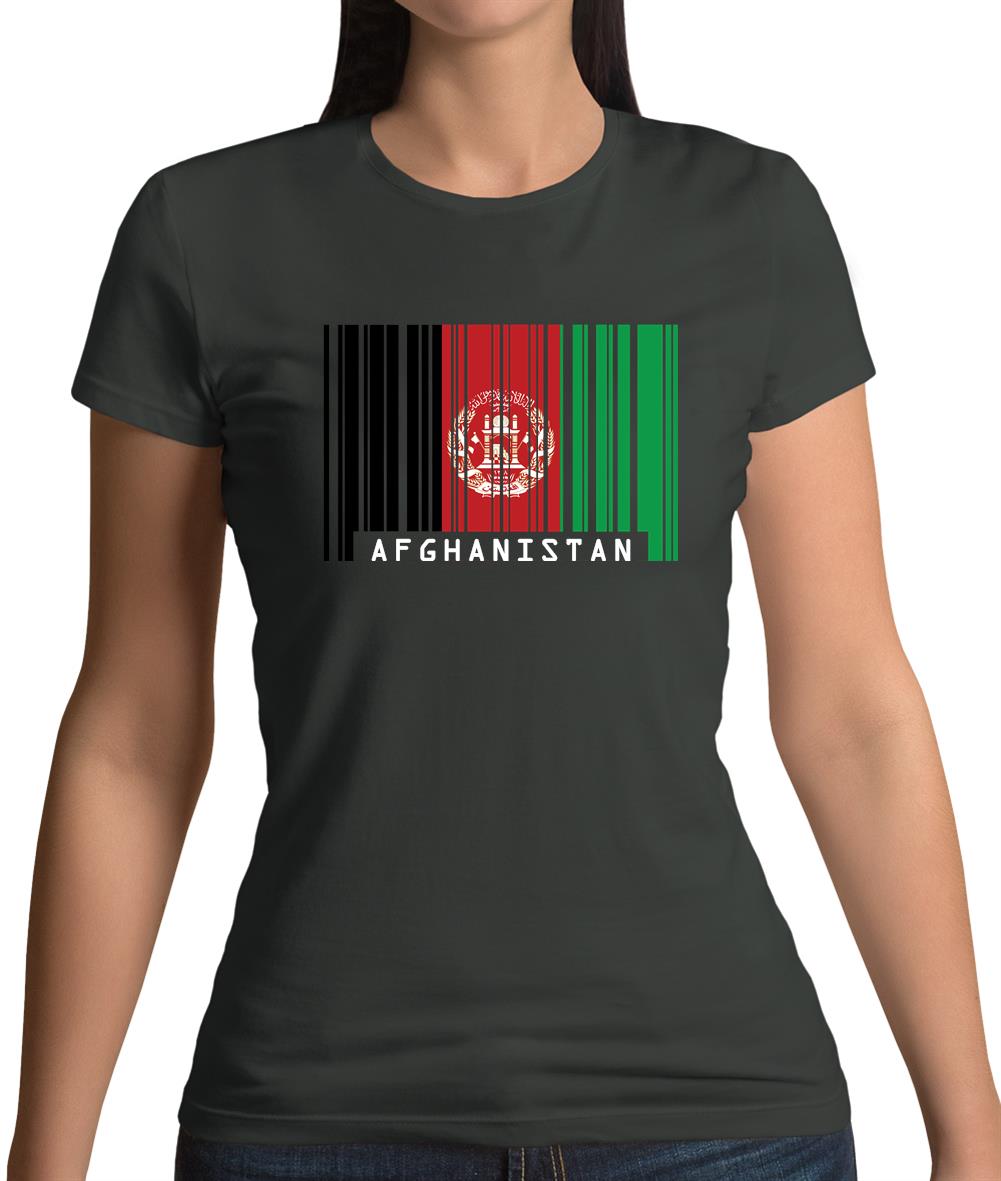 Afghanistan Barcode Style Flag Womens T-Shirt Afghanistan Barcode Style Flag Womens T-Shirt