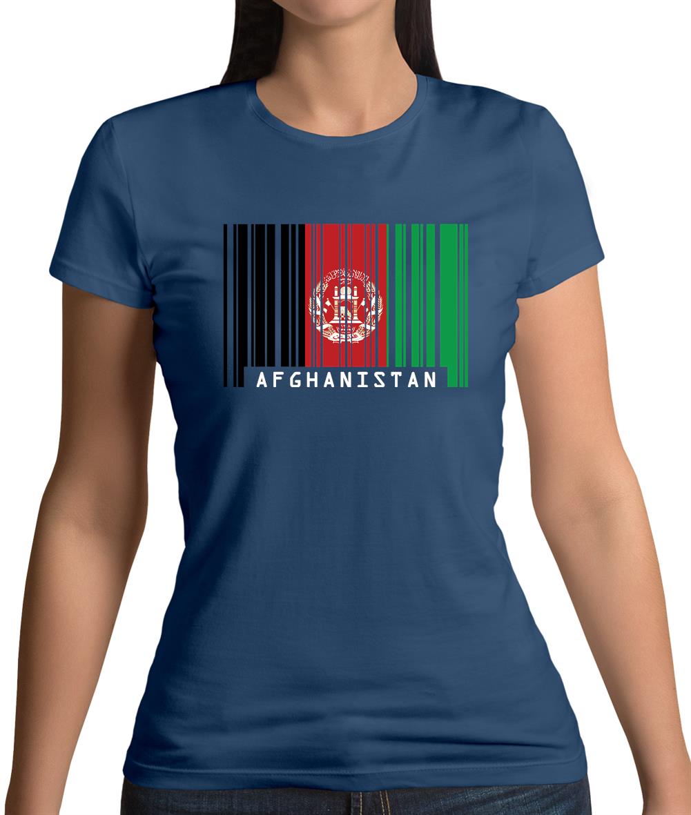 Afghanistan Barcode Style Flag Womens T-Shirt Afghanistan Barcode Style Flag Womens T-Shirt