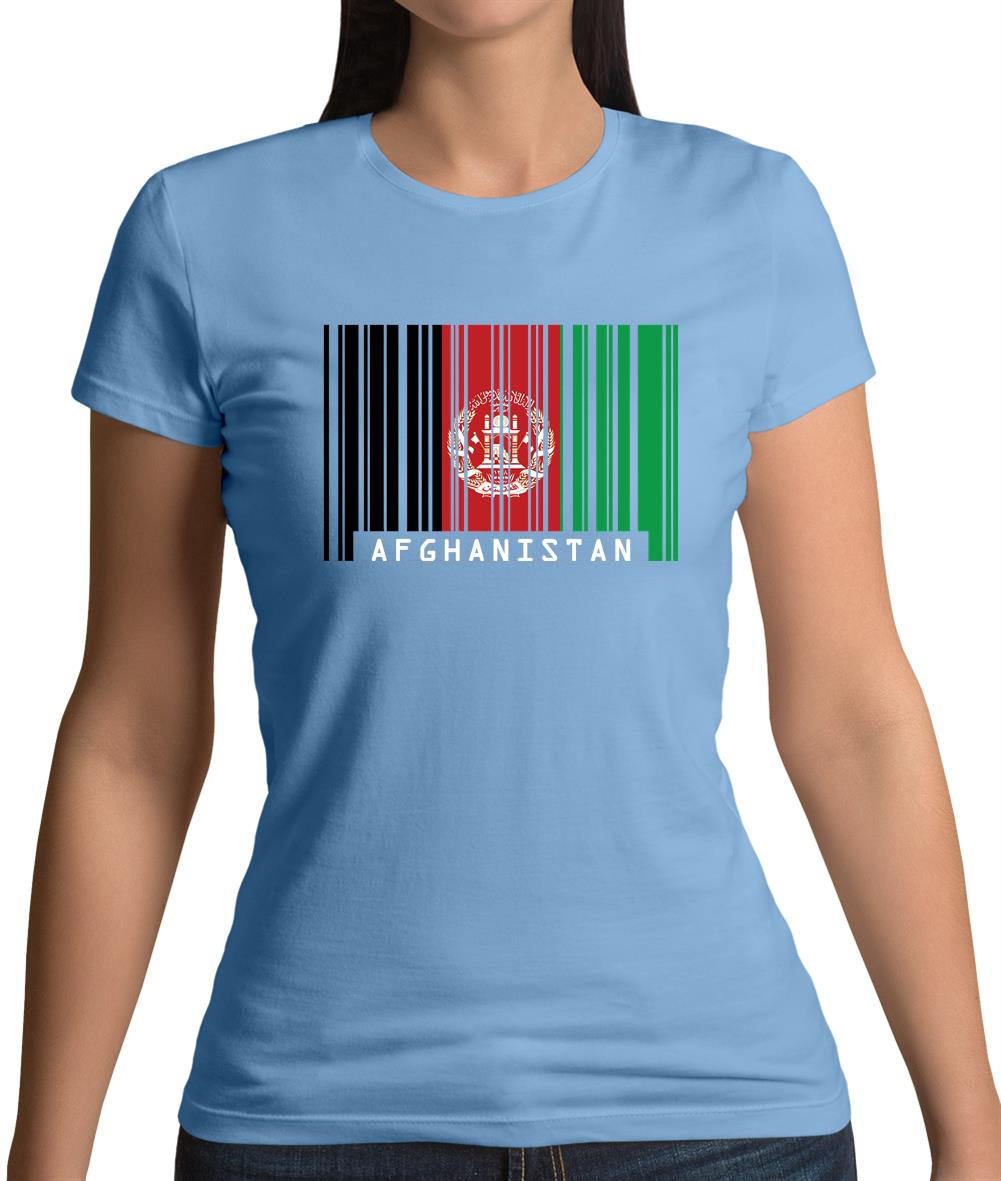 Afghanistan Barcode Style Flag Womens T-Shirt Afghanistan Barcode Style Flag Womens T-Shirt