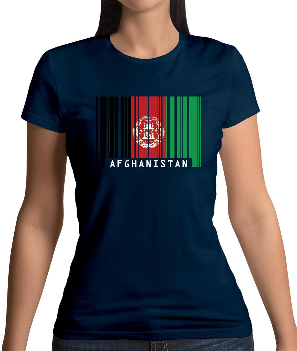 Afghanistan Barcode Style Flag Womens T-Shirt Afghanistan Barcode Style Flag Womens T-Shirt