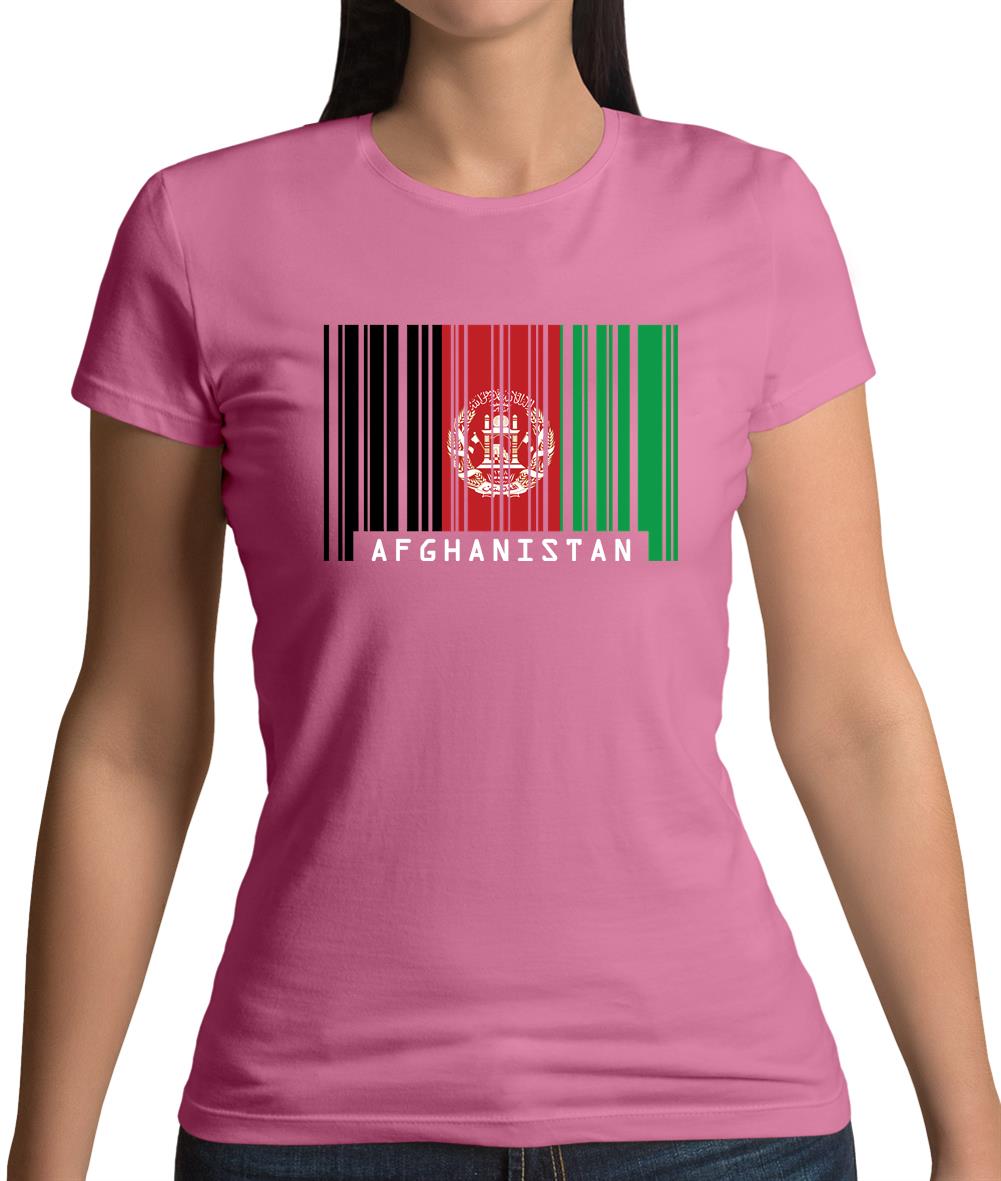 Afghanistan Barcode Style Flag Womens T-Shirt Afghanistan Barcode Style Flag Womens T-Shirt
